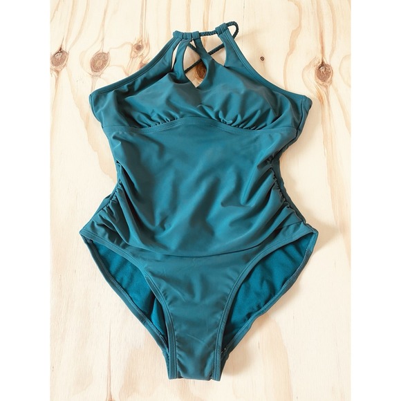 Merona Other - Women's One Piece Swimsuit Size Medium High Neck Tummy Control Swimwear Bathing